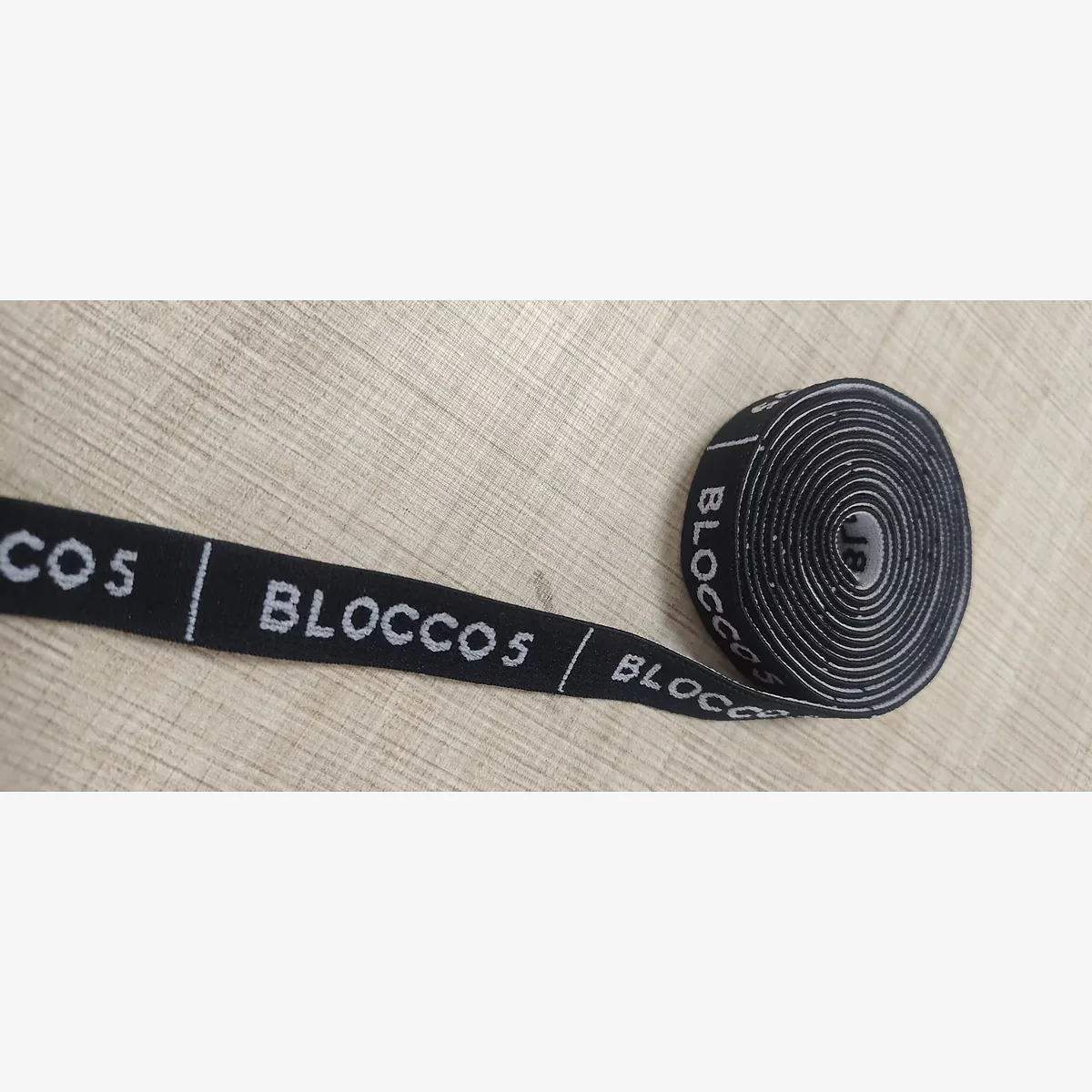 15mm black custom logo jacquard elastic band sample roll
